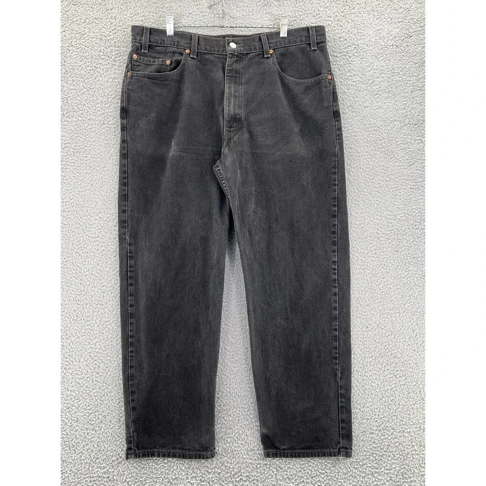 LEVIS 550 Denim Jeans Men 40x30 (37x29 Actual)‎ Relaxed Fit Black Vintage READ
